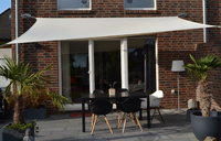 Voile ombrage rectangulaire 4 x 3 m en polyester ivoire - Stores  imperm�abilis�s avec kit de fixation