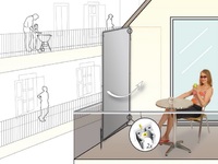 Paravent 1 Panneau pliable - Protection de la vie priv�e - Couleur ivoire