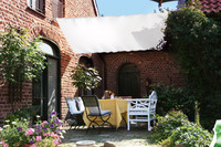 Toile solaire gris clair 330 x 200 cm avec 26 crochets de guidage