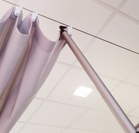 PREMIUM Tige coulissante t�lescopique pour voile d'ombrage avec syst�me de c�bles tendus - 140 cm gris argent� - avec crochet