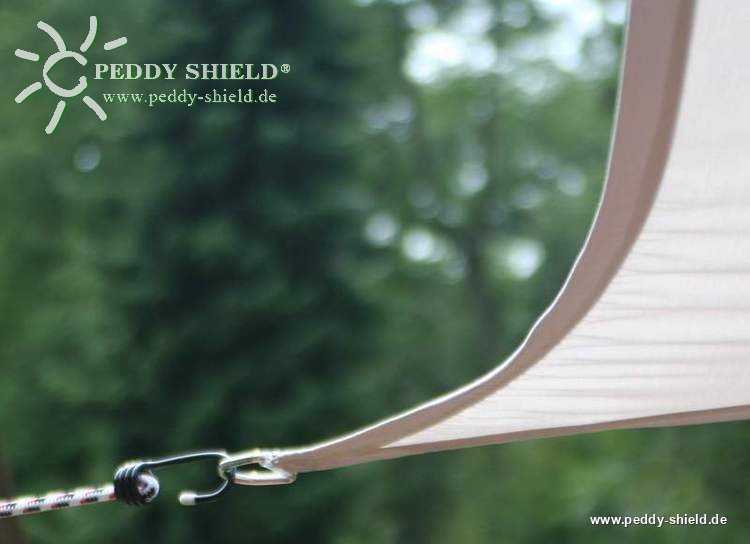 Instructions de montage - Voile rectangulaire 4 x 3 m en polyester. Store gris-clair avec kit de fixation