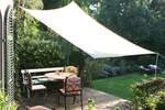 Ombrage terrasse avec voile ety piquets de soutien