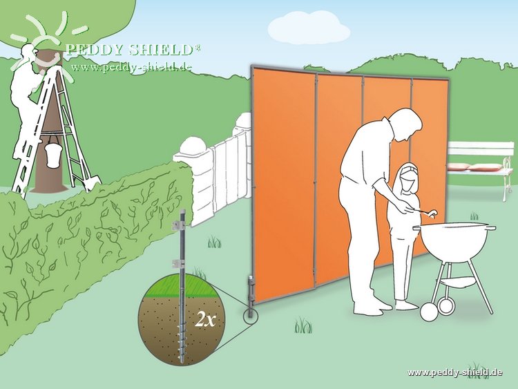 Paravent pour prot�ger un barbecue