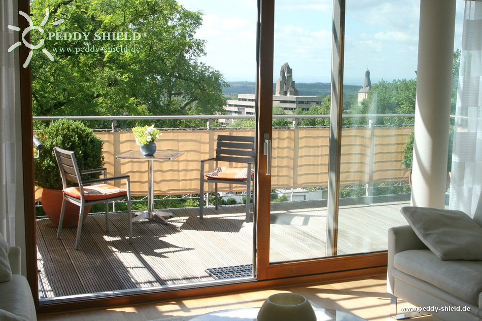 Brise vue pour balcon 75 x 500 cm couleur sisal. Protection contre les regards ext�rieurs pour balcon et terrasse.