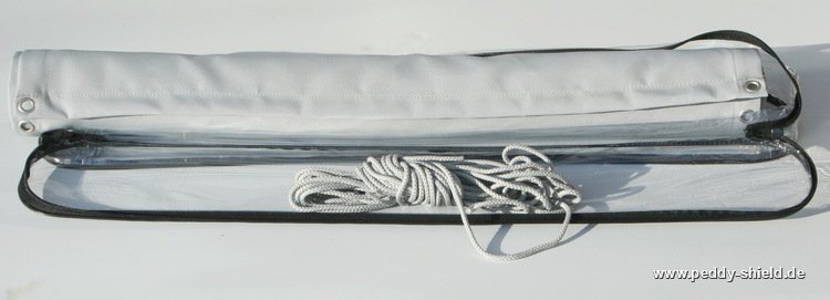 Brise vue pour balcons 75 x 500 cm couleur gris clair. Coupe vent pour balcon et terrasse