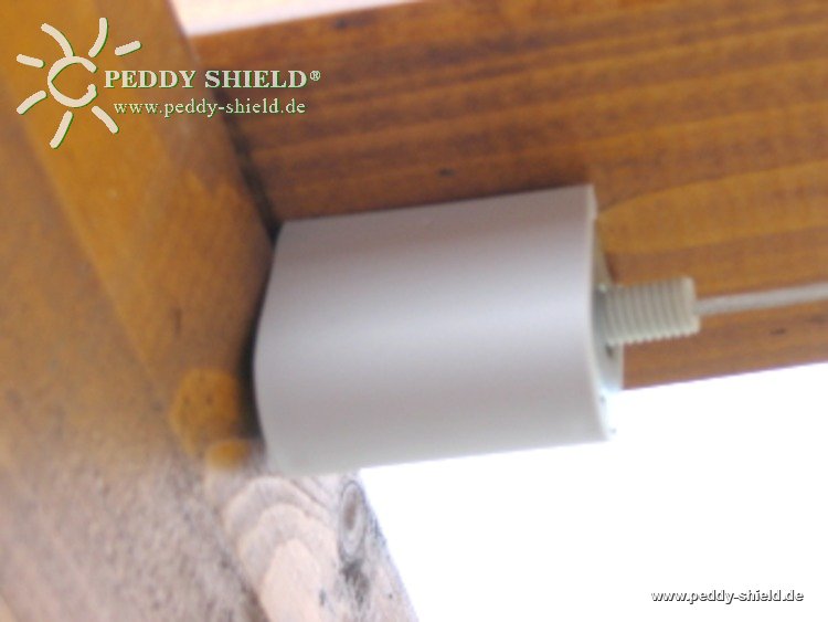 Kit complet avec voile solaire verticale 230 x 140 cm en couleur ivoire