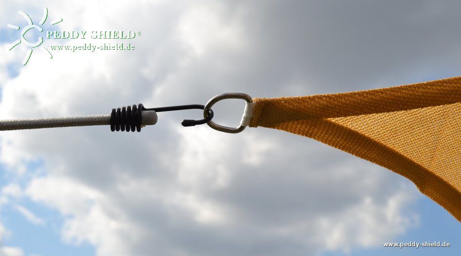 Voile rectangulaire 2,5 x 3,0 m en tissu ajour� (perfor�) de couleur sable livr� avec kit de fixation